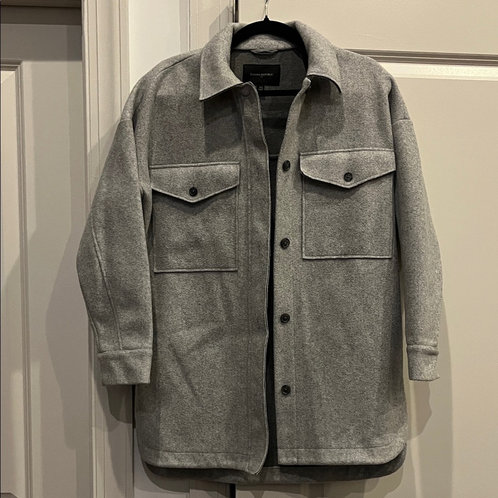 Banana Republic Gray Shirt Jacket XSmall